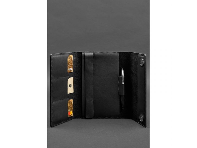 Кожаный блокнот (Софт-бук) 5.1 угольно-черный, фото 3