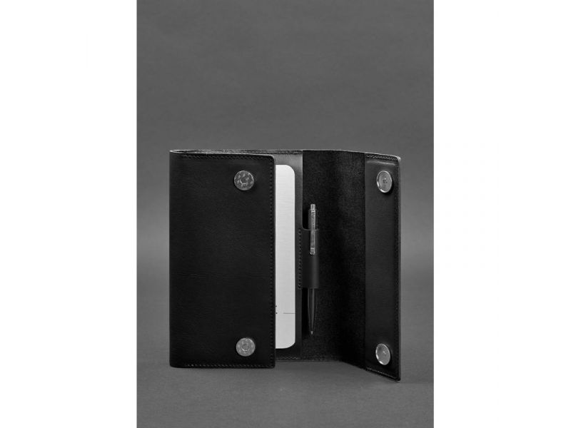 Кожаный блокнот (Софт-бук) 5.1 угольно-черный, фото 4