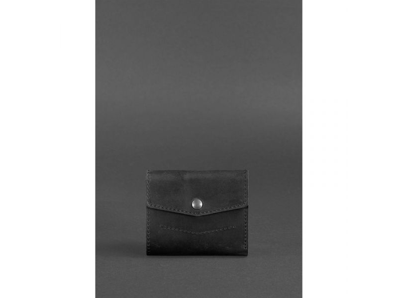 Кожаный кошелек 2.1 черный Crazy Horse, фото 1