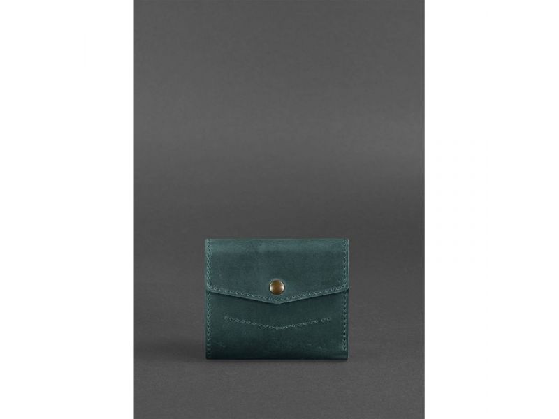 Кожаный кошелек 2.1 зеленый Crazy Horse, фото 2