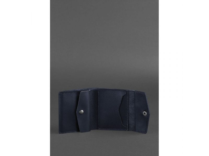 Кожаный кошелек 2.1 темно-синий Краст, фото 3