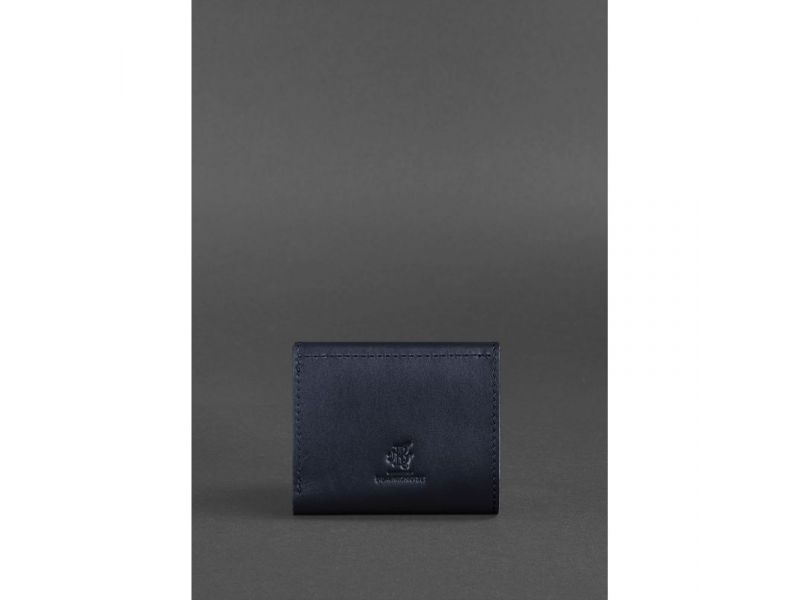 Кожаный кошелек 2.1 темно-синий Краст, фото 4