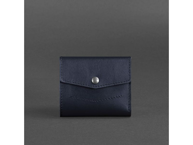 Кожаный кошелек 2.1 темно-синий Краст, фото 5