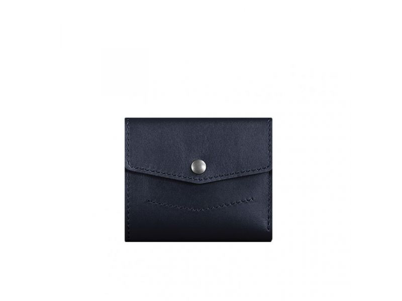 Кожаный кошелек 2.1 темно-синий Краст, фото 6