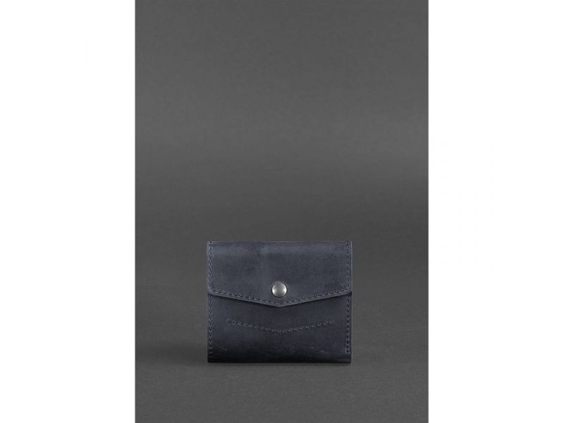 Кожаный кошелек 2.1 cиний Crazy Horse, фото 1