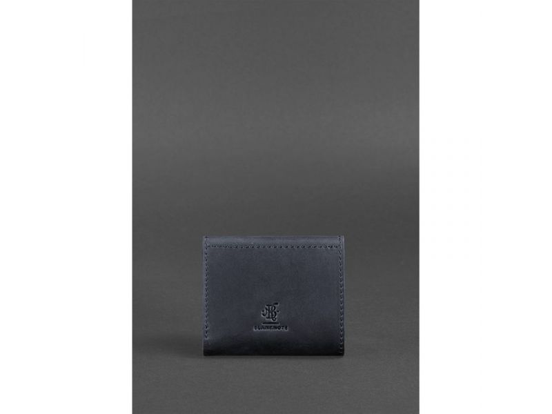 Кожаный кошелек 2.1 cиний Crazy Horse, фото 4