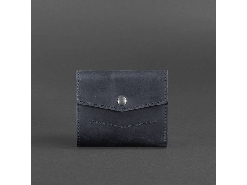 Кожаный кошелек 2.1 cиний Crazy Horse, фото 5