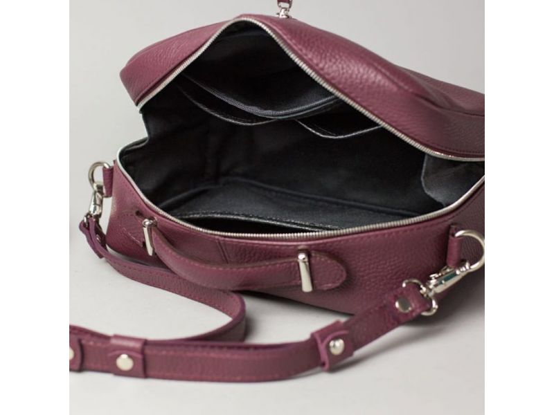 Женская кожаная сумка Avenue бордовая флотар, фото 6