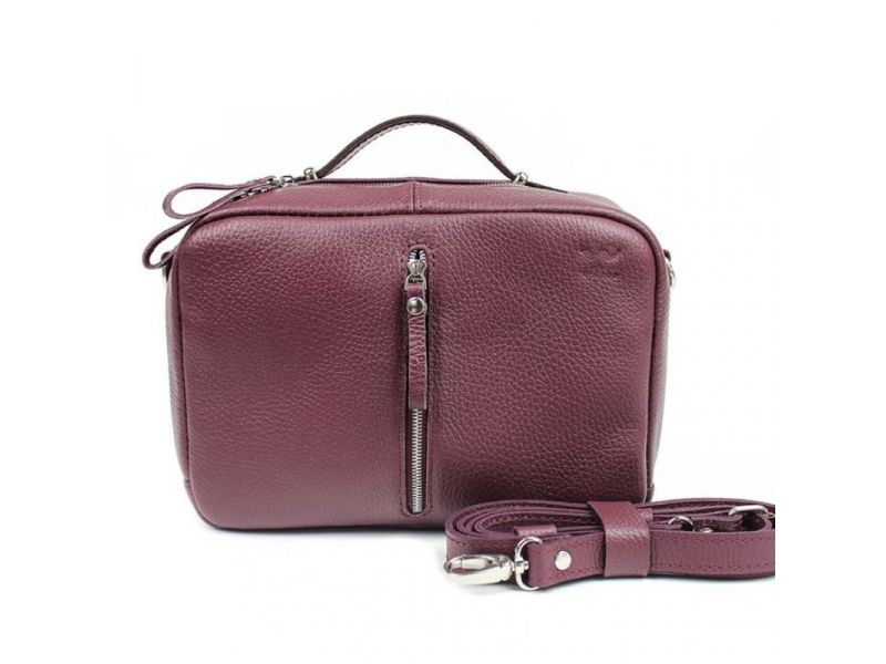 Женская кожаная сумка Avenue бордовая флотар, фото 7