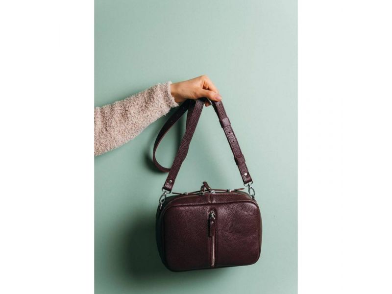 Женская кожаная сумка Avenue бордовая флотар, фото 1
