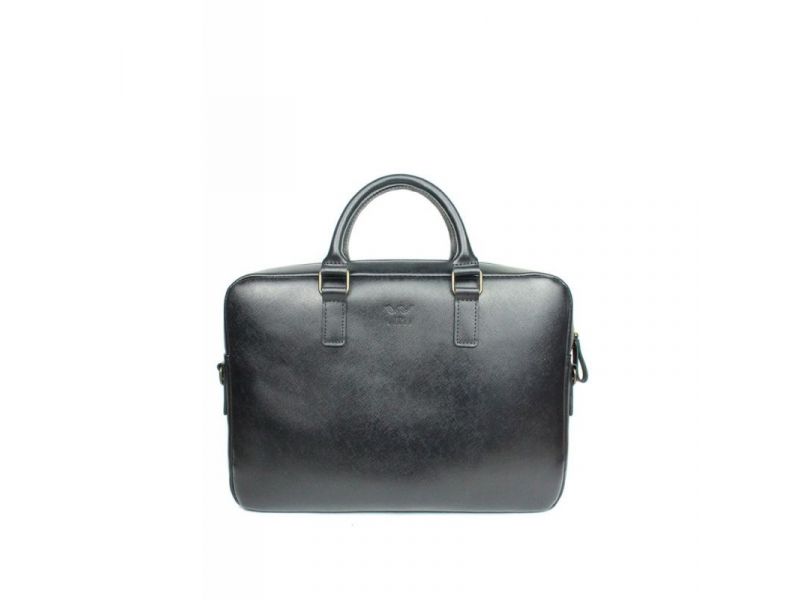 Кожаная деловая сумка Briefcase 2.0 черный сафьян, фото 1