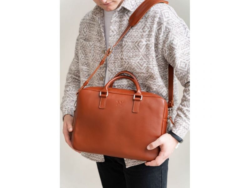Кожаная деловая сумка Briefcase 2.0 светло-коричневый, фото 3