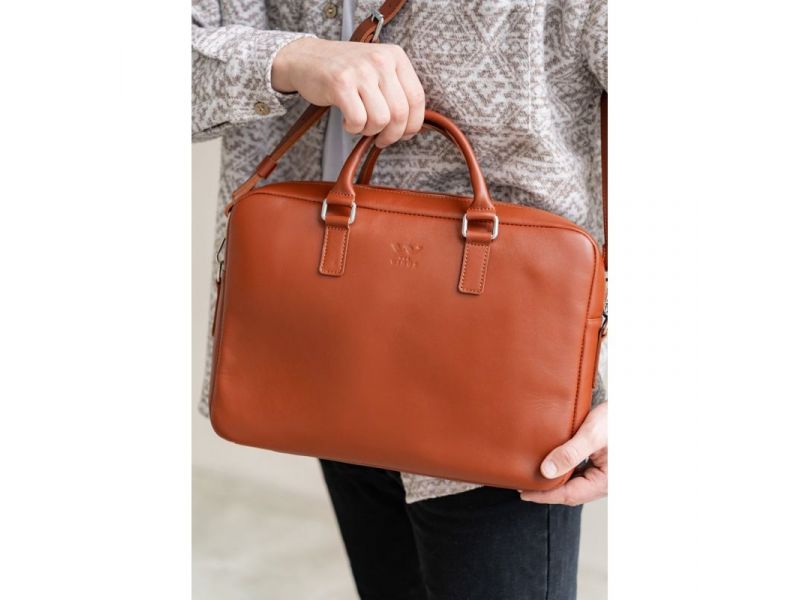 Кожаная деловая сумка Briefcase 2.0 светло-коричневый, фото 4