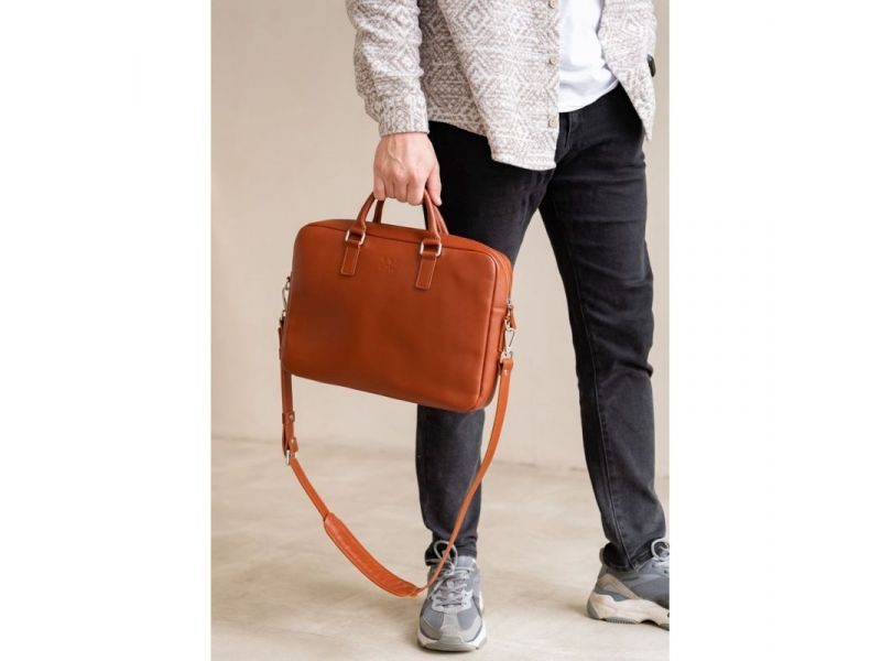 Кожаная деловая сумка Briefcase 2.0 светло-коричневый, фото 5