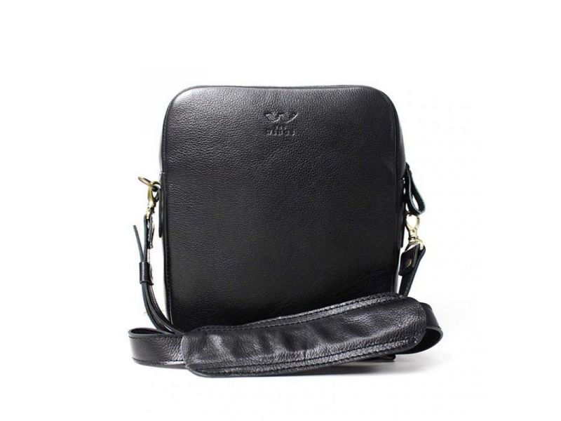 Кожаная сумка Challenger S черная флотар, фото 4