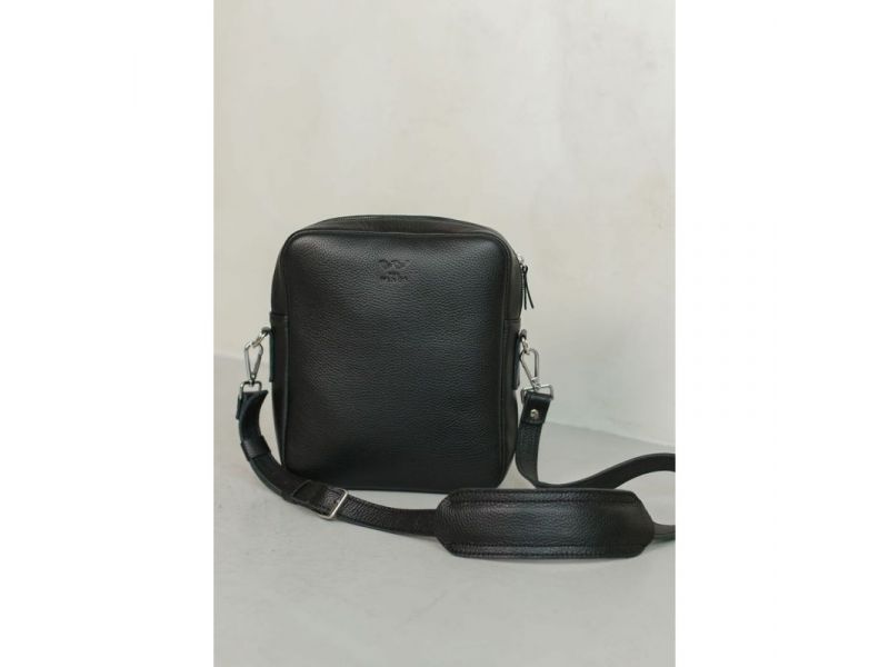 Кожаная сумка Challenger S черная флотар, фото 1