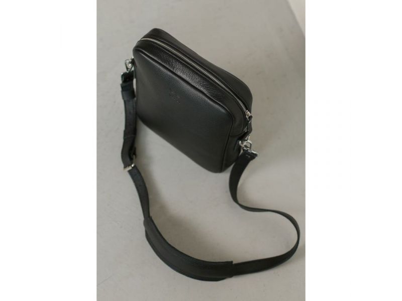 Кожаная сумка Challenger S черная флотар, фото 2