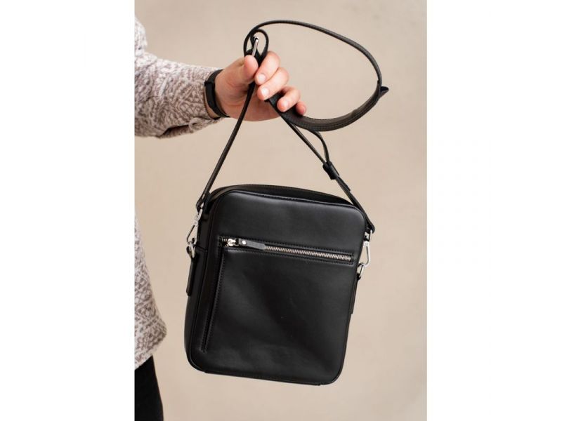 Кожаная сумка Challenger S черная, фото 3