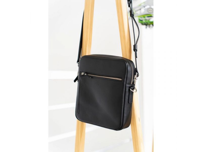 Кожаная сумка Challenger S черная, фото 4