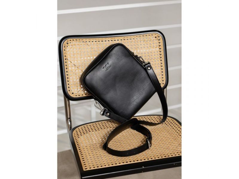 Кожаная сумка Challenger S черная, фото 5