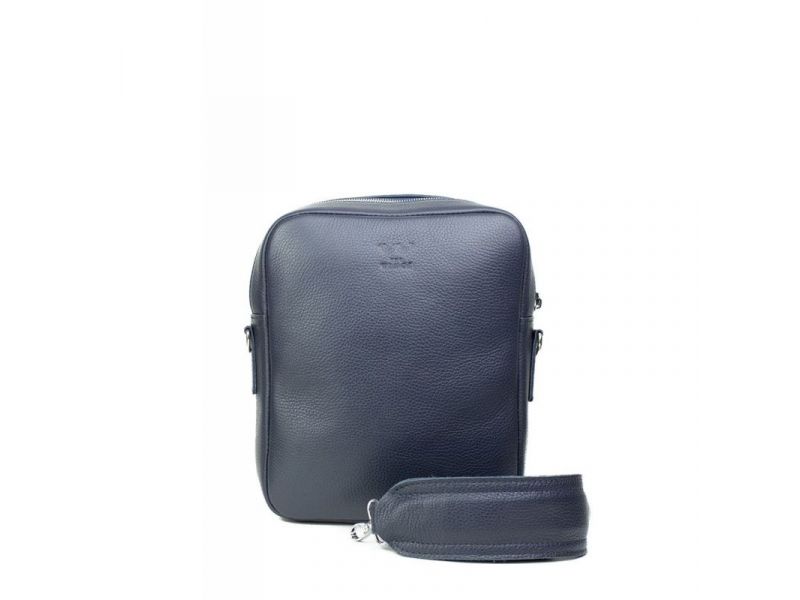 Кожаная сумка Challenger S синяя флотар, фото 1