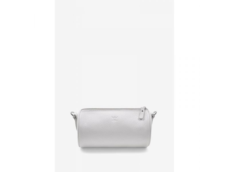 Кожаная сумка поясная-кроссбоди Cylinder белая флотар, фото 3