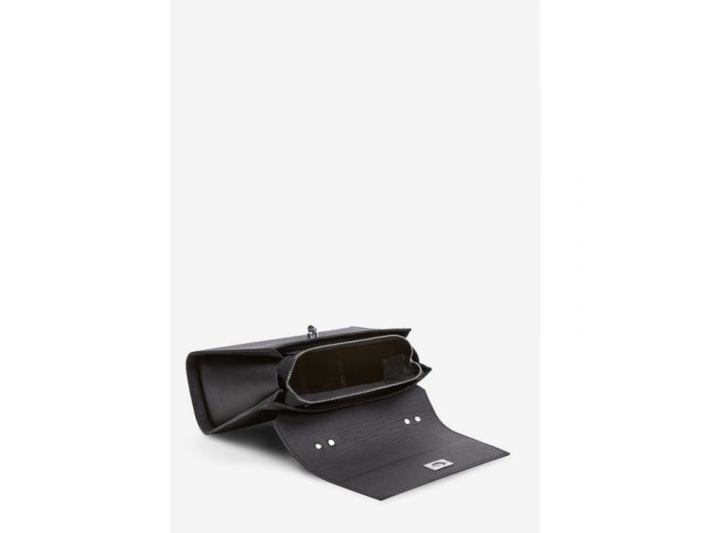 Женская кожаная сумка Classic черная сафьян, фото 9