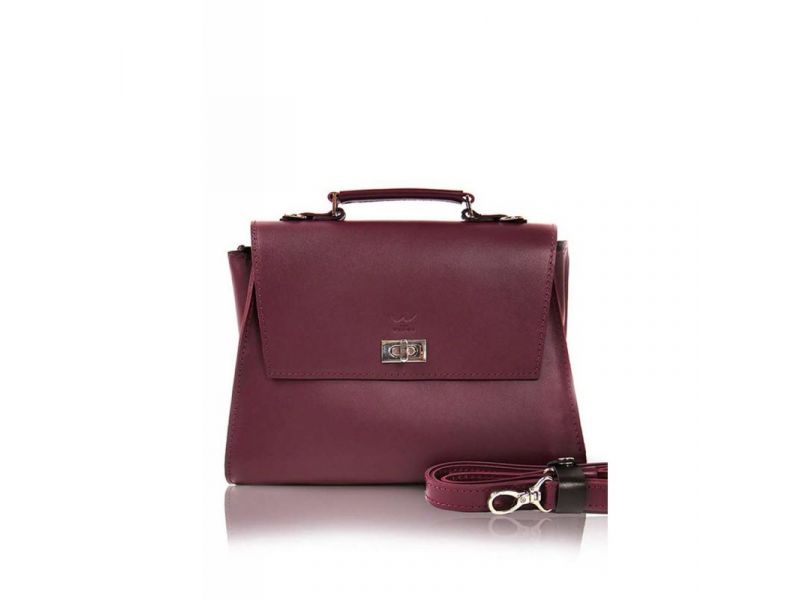 Женская кожаная сумка Classic бордовая, фото 1