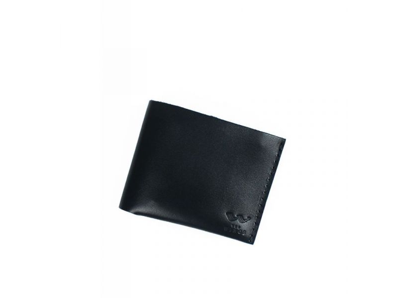 Кожаный кошелек Mini с монетницей черный, фото 1