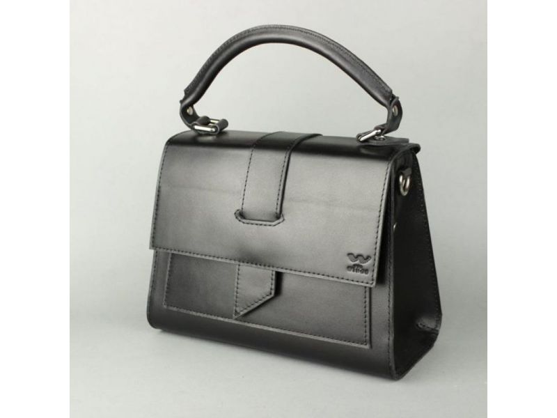 Женская кожаная сумка Ester черная, фото 3