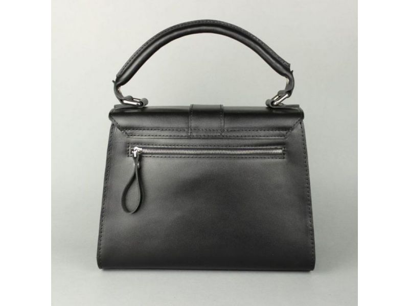 Женская кожаная сумка Ester черная, фото 5