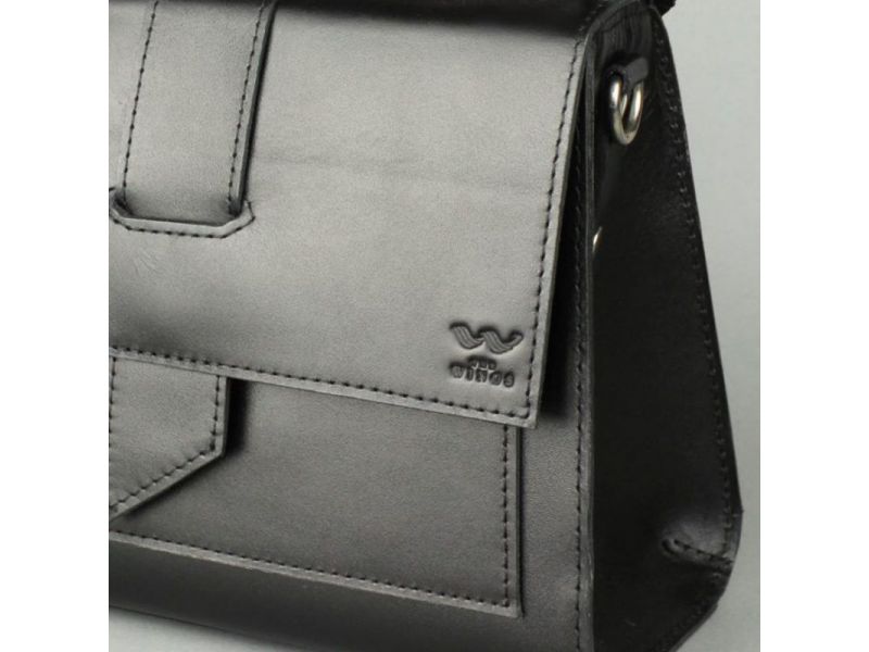 Женская кожаная сумка Ester черная, фото 7