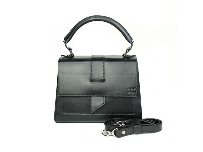 Женская кожаная сумка Ester черная, фото 8