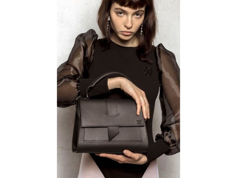 Женская кожаная сумка Ester черная, фото 1