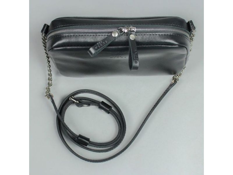 Кожаная сумка Faith черная, фото 4