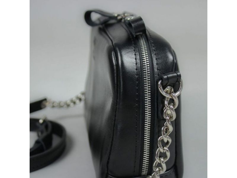 Кожаная сумка Faith черная, фото 5