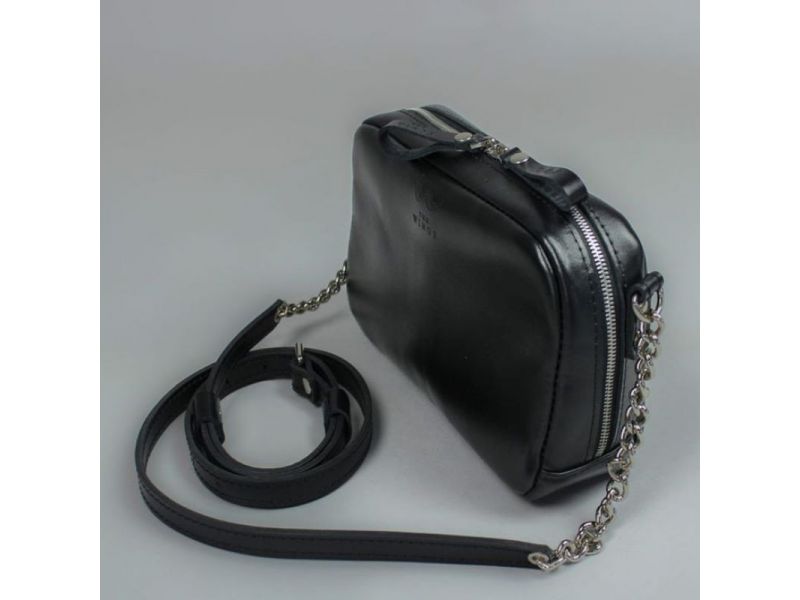 Кожаная сумка Faith черная, фото 7