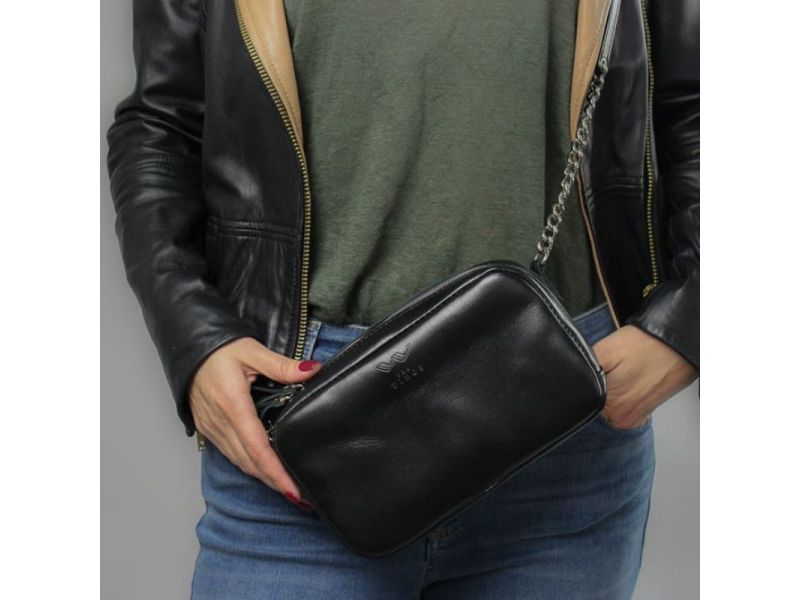 Кожаная сумка Faith черная, фото 8