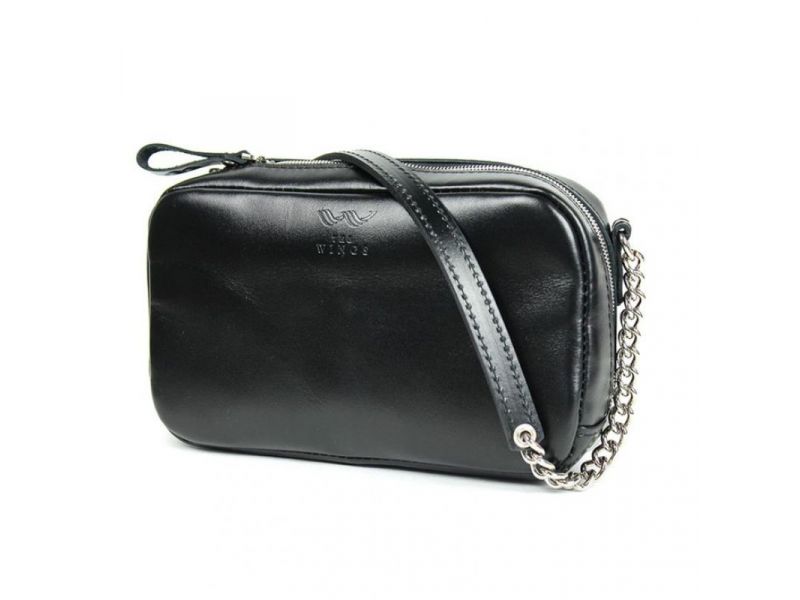 Кожаная сумка Faith черная, фото 9