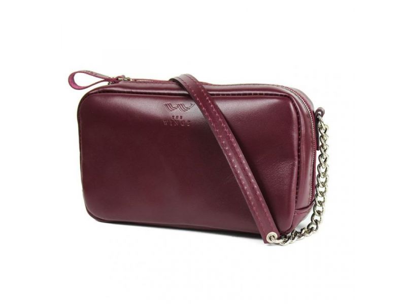 Кожаная сумка Faith бордовая, фото 2