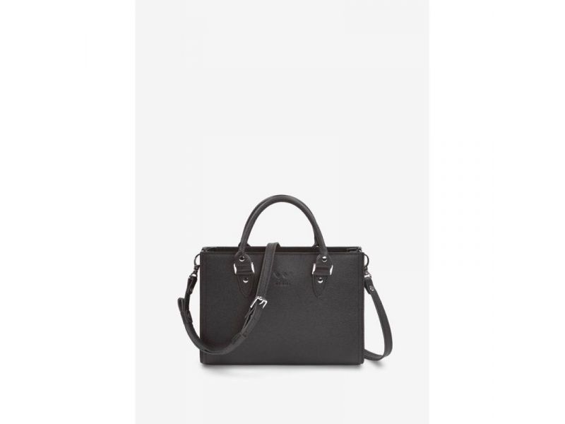 Женская кожаная сумка Fancy черная Saffiano, фото 1