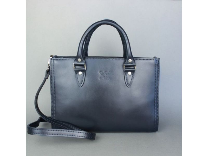 Женская кожаная сумка Fancy синяя, фото 3