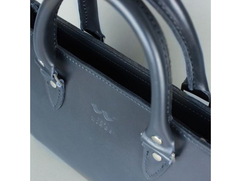 Женская кожаная сумка Fancy синяя, фото 5