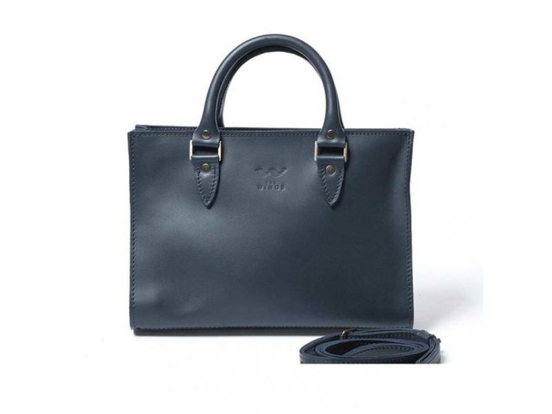 Женская кожаная сумка Fancy синяя, фото 6