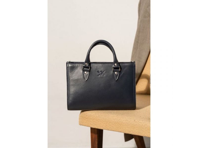 Женская кожаная сумка Fancy синяя, фото 1