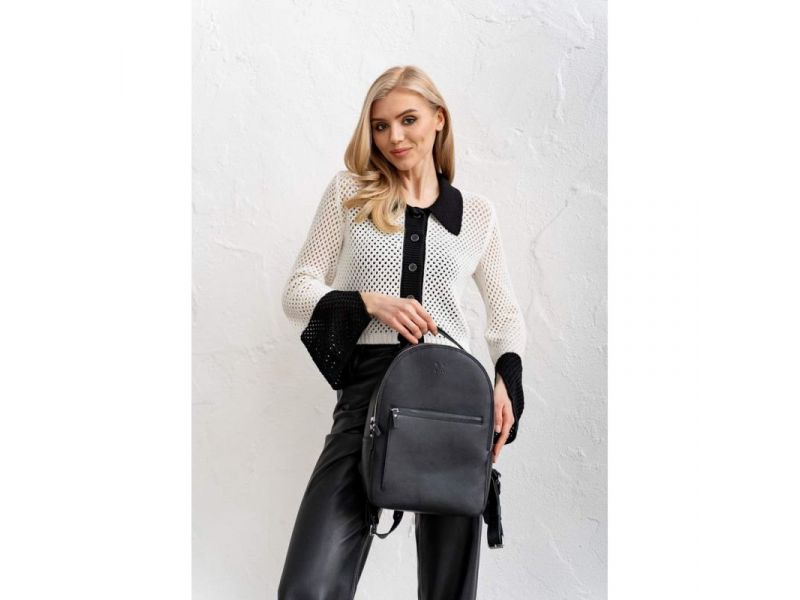 Кожаный рюкзак Groove M черный, фото 2