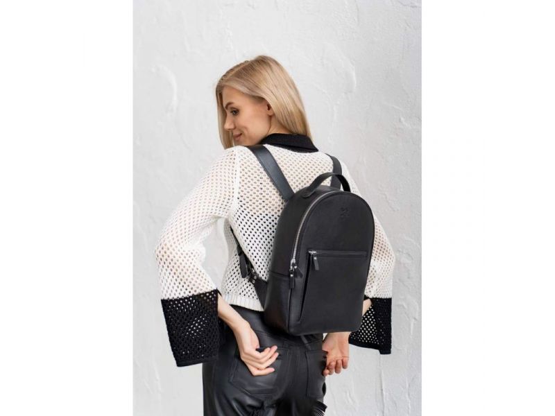 Кожаный рюкзак Groove M черный, фото 4