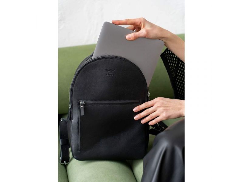 Кожаный рюкзак Groove M черный, фото 3