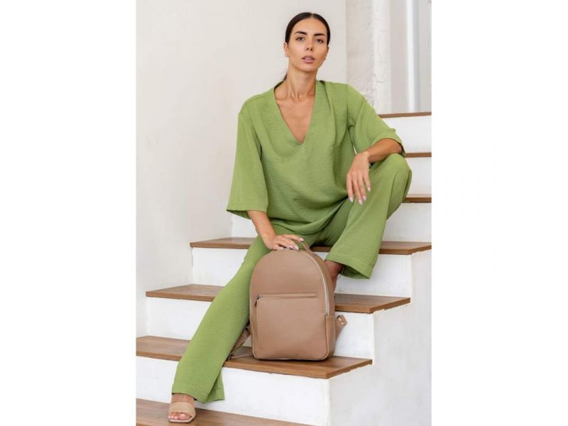 Кожаный рюкзак Groove M карамель флотар, фото 1