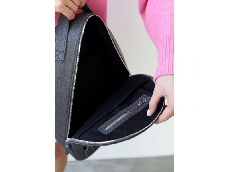 Кожаный рюкзак Groove M графитный, фото 5